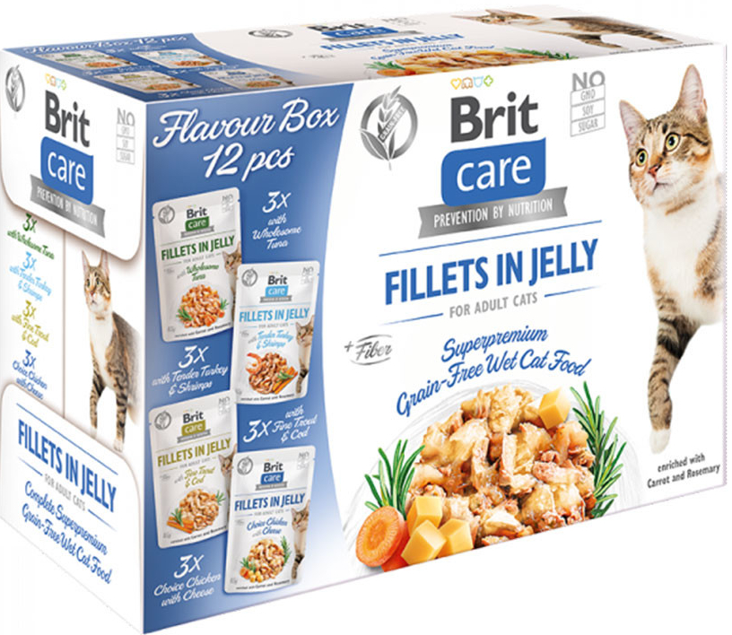 Brit Care Cat Flavour box filety v želé 24 x 85 g