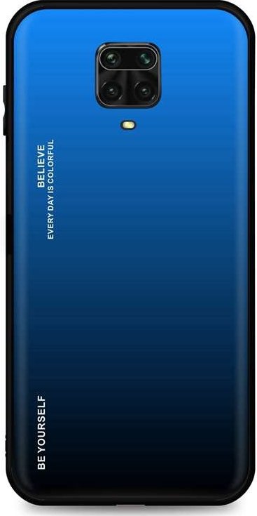 Pouzdro TopQ LUXURY Xiaomi Redmi Note 9 Pro pevné duhové modré