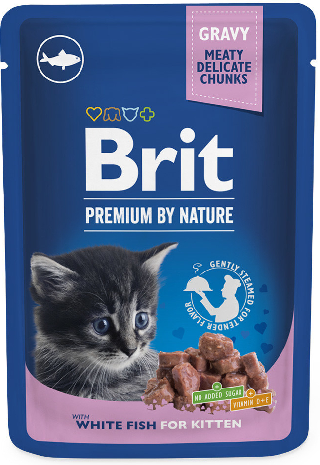 Brit Premium Cat Pouches white fish for Kitten 100 g