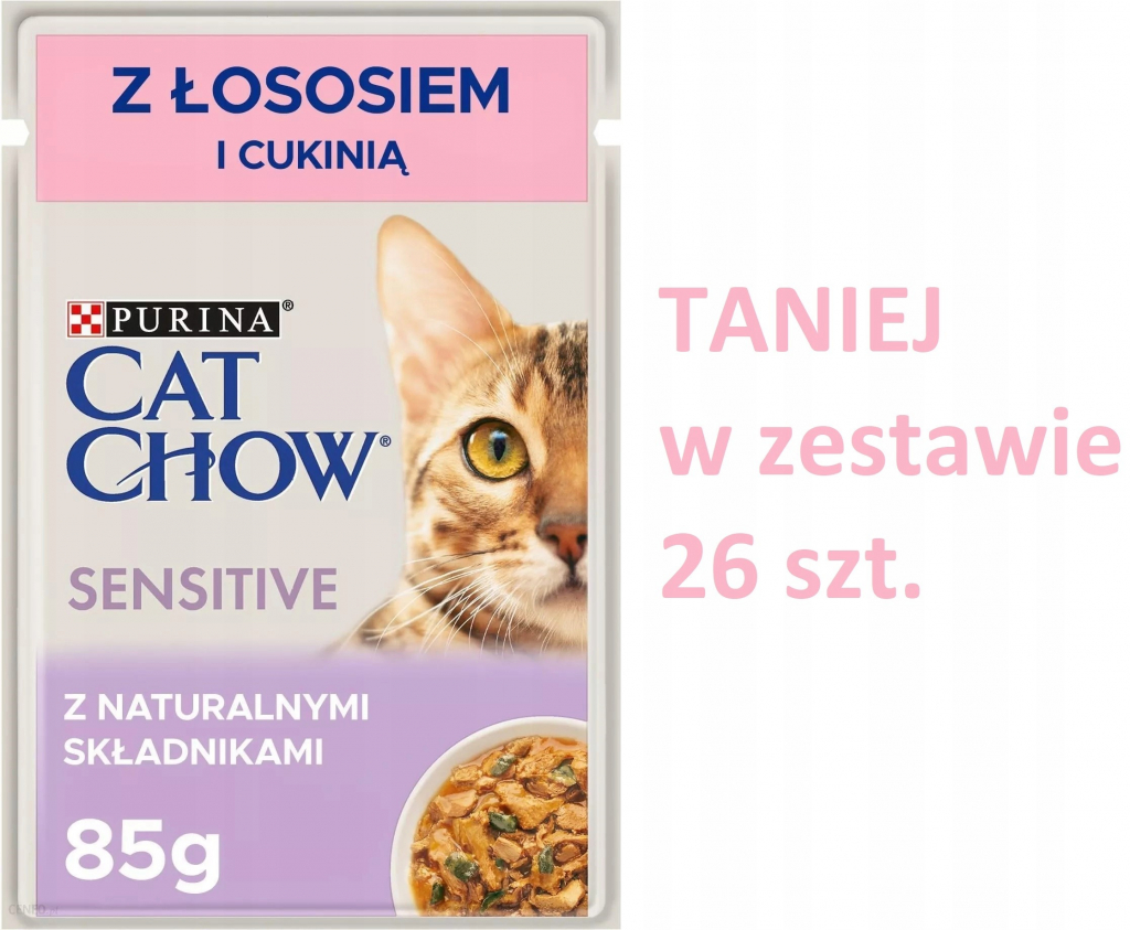 Purina CAT CHOW Sensitive Losos a cuketa omáčce 26 x 85 g