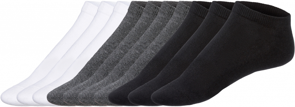 Livergy pánské nízké ponožky s BIO bavlnou 10 párů černá/zelená/bílá