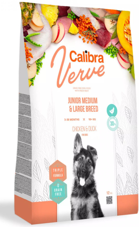 Calibra Dog Verve GF Junior M/L Chicken&Duck 14 kg
