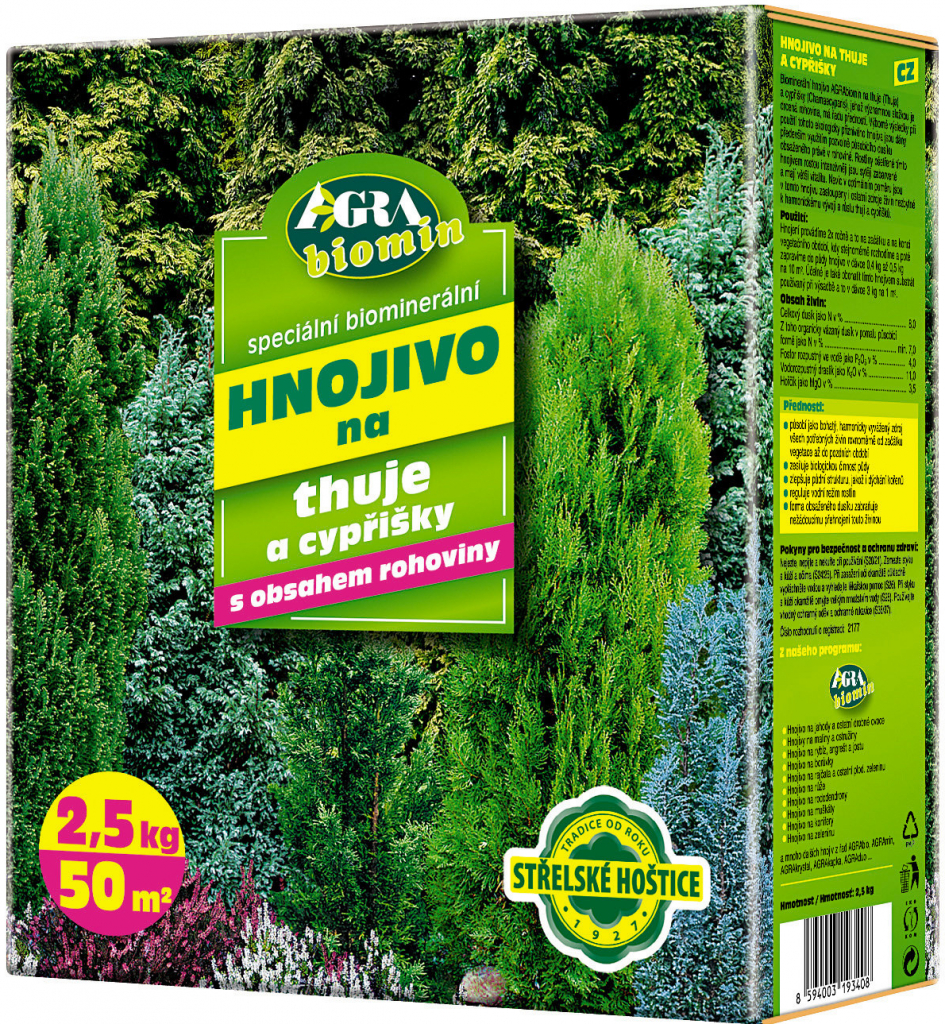 Forestina Biomin hnojivo na THÚJE A CYPŘIŠKY 2,5 kg 0042