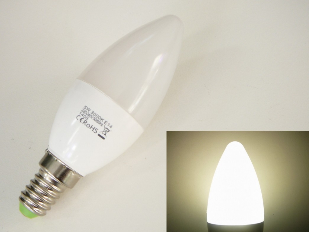 T-Led LED žárovka E14 EV5W svíčka 200° 230V 40000h Denní bílá