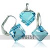 Swarovski Kostka Aquamarine Ag