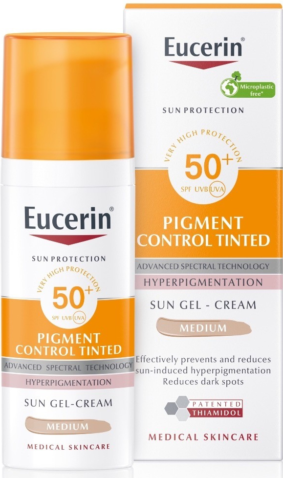 Eucerin Pigment Control emulze na opalování na obličej s depigmentačním účinkem SPF50+ středně tmavá 50 ml