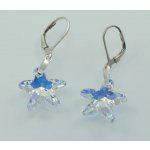 Stříbrné náušnice, Hvězdičky Swarovski -sw17-
