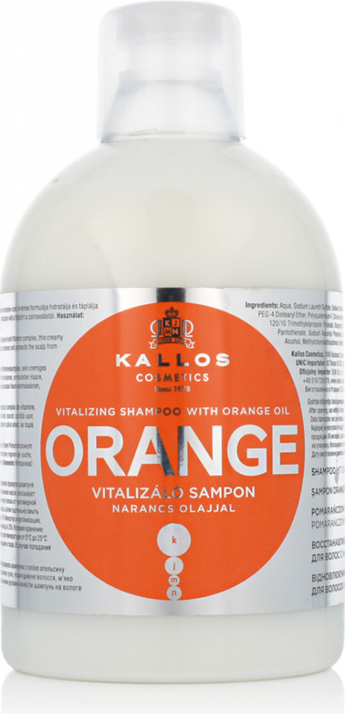 Kallos Orange Vitalizing Shampoo With Orange Oil 1000 ml