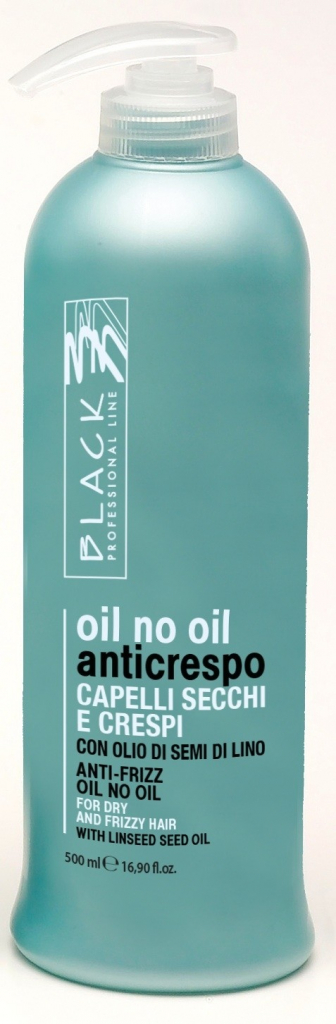 Black Anti Frizz Oil No Oil usnadňuje rozčesávání kudrnatých vlasů 500 ml