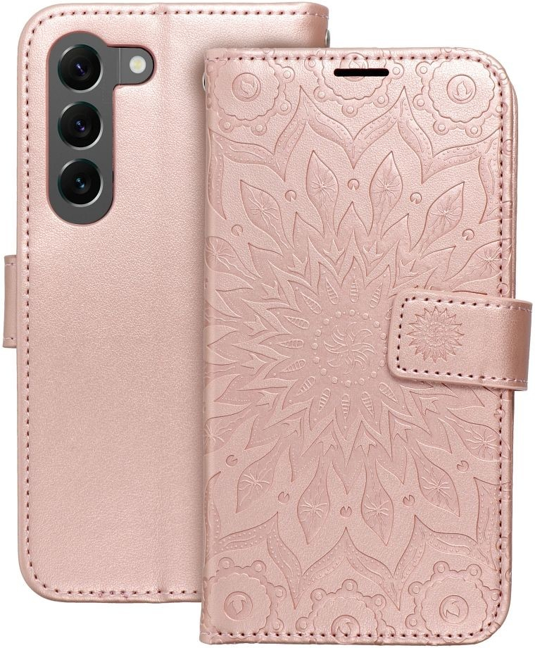 Pouzdro Beweare Mezzo PU Samsung Galaxy S23 - mandala růžové