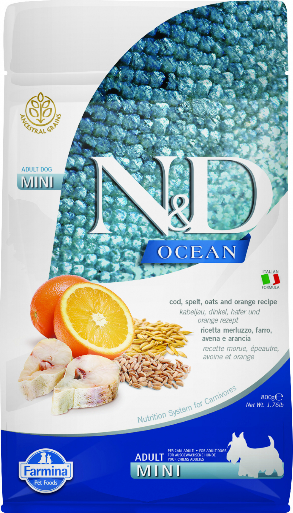 N&D Ocean Low Grain Dog Adult Mini Codfish & Orange 0,8 kg