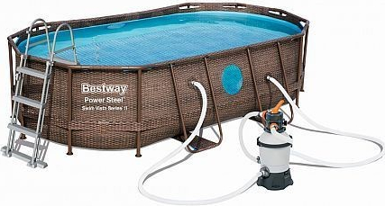 Bestway Power Steel Rattan Swim Vista 488 x 305 x 107 cm 56946