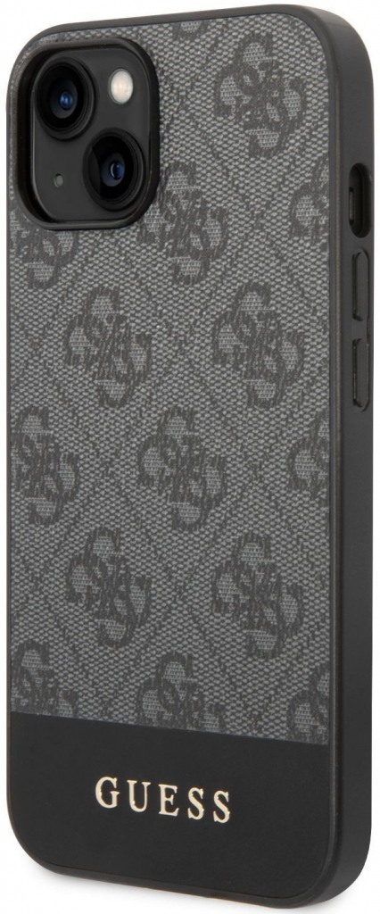 Pouzdro Guess 4G Stripe iPhone 14 šedé