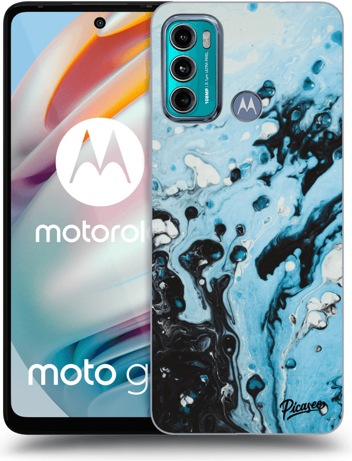 Pouzdro Picasee silikonové Motorola Moto G60 - Organic blue čiré