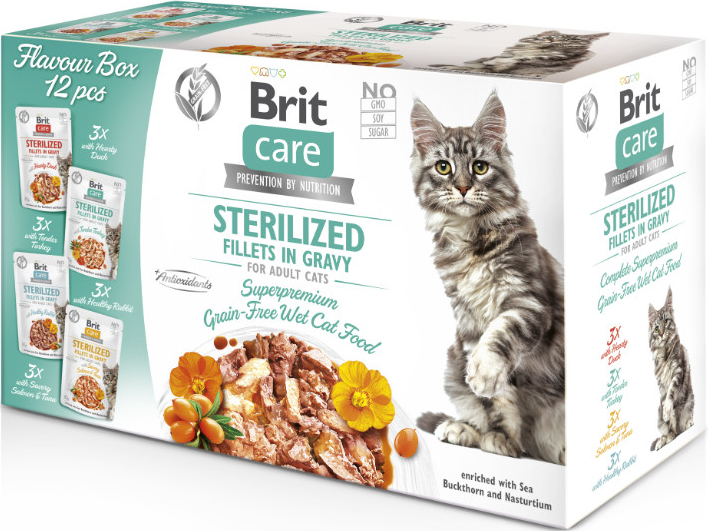 Brit Care Cat Sterilized Fillets in Gravy mix 12 x 85 g