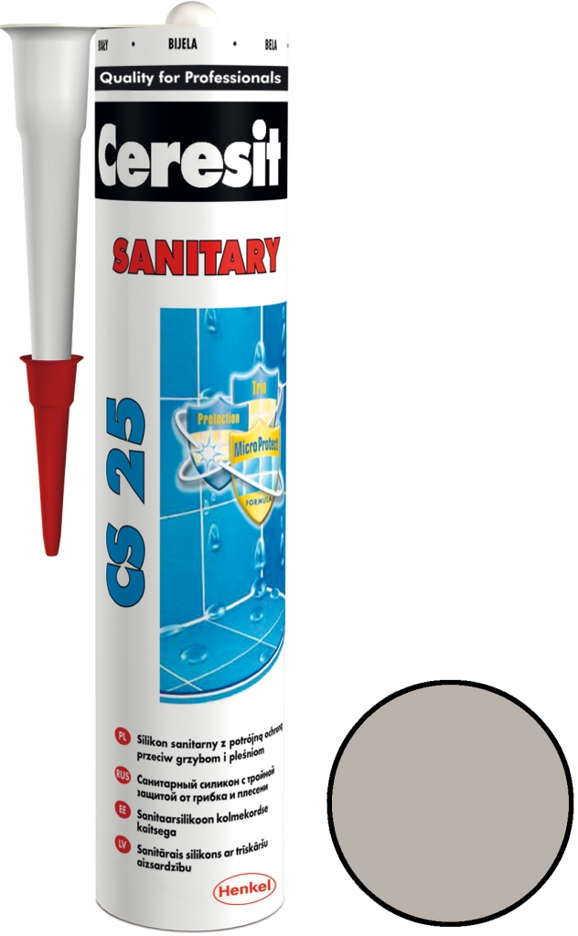 CERESIT CS 25 sanitární silikon 280g šedý