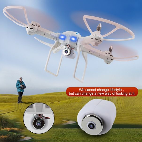 RCskladem XXL DRON L5 s HD WIFI kamerou- barometrem-15 minut letu bílý 23092481B