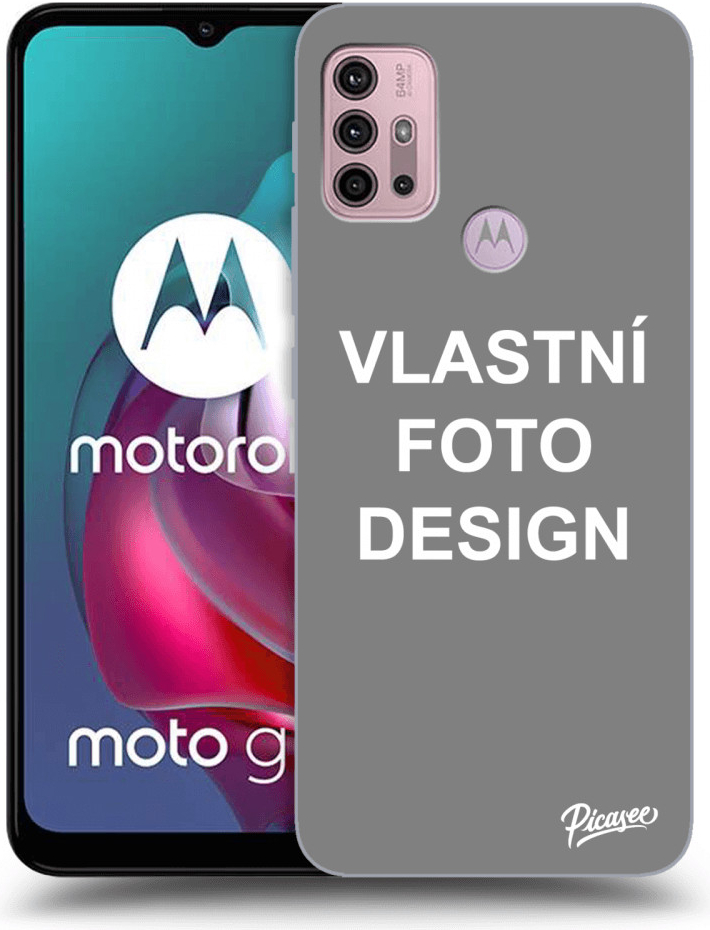 Pouzdro Picasee silikonové Motorola Moto G30 - Vlastní design/motiv černé