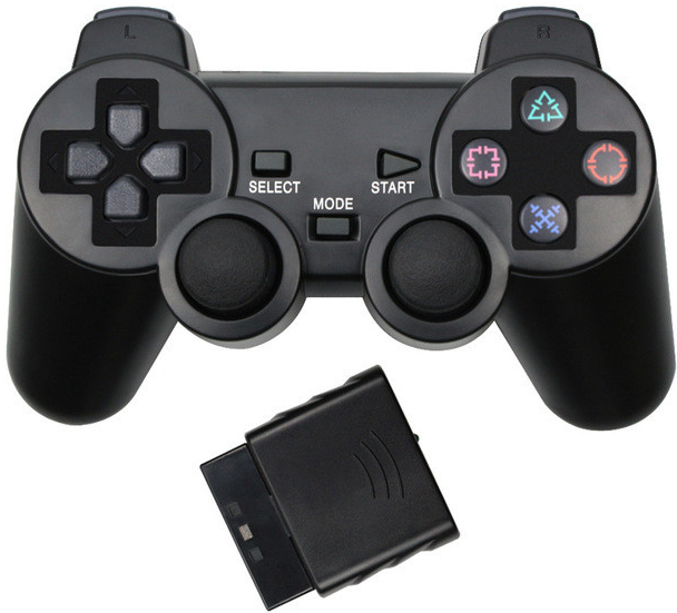 PSko Bezdrátový ovladač pro PS1 a PS2 černý 5094