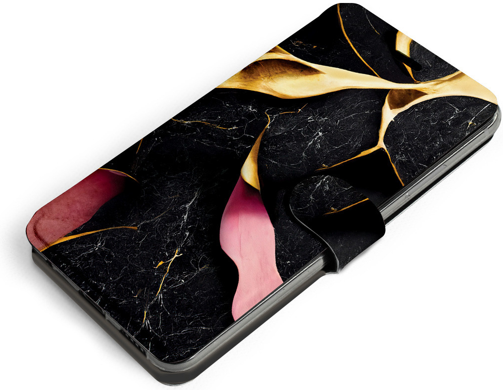 Pouzdro Mobiwear Flip Samsung Galaxy M51 - VP35S Černý a zlatavý mramor