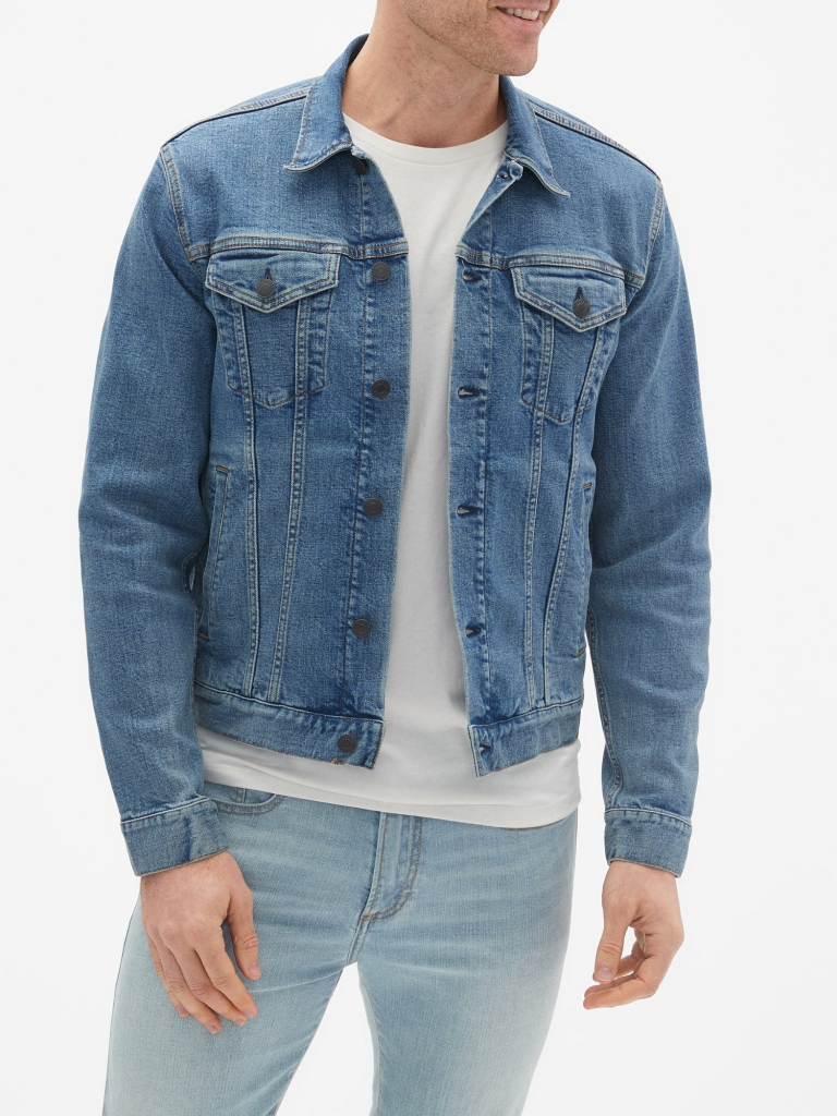 Gap přechodná bunda Denim Calm džínovina modrá