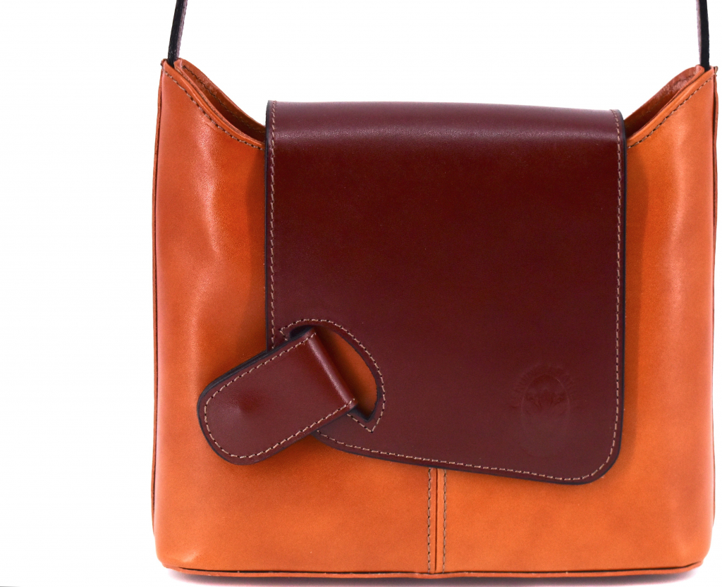 Arteddy dámská kožená kabelka crossbody camel/hnědá