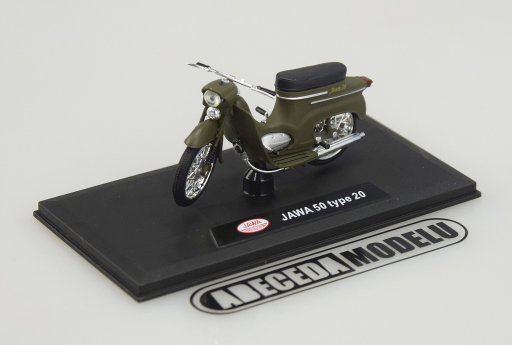 Abrex Jawa 50 Pionýr typ 20 Vojenská motorka časopis s modelem 1967 Zelená 1:18