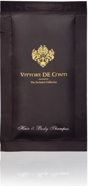 Vittore de Conti luxusní hotelový vlasový a tělový šampon v sáčku 10 ml