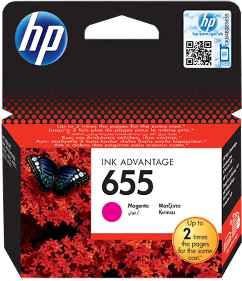 HP 655 originální inkoustová kazeta purpurová CZ111AE