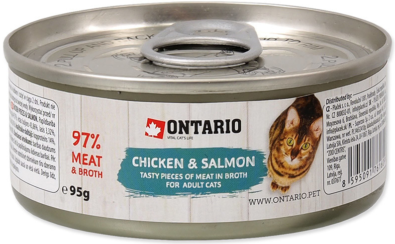 Ontario Cat Chicken Pieces & Salmon 95 g