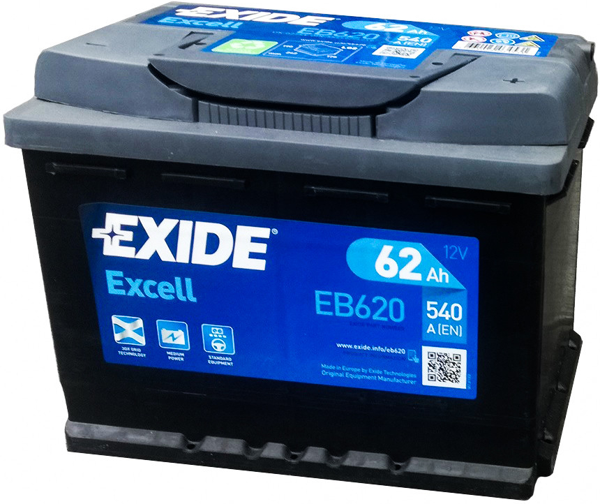 Exide Excell 12V 62Ah 540A EB620