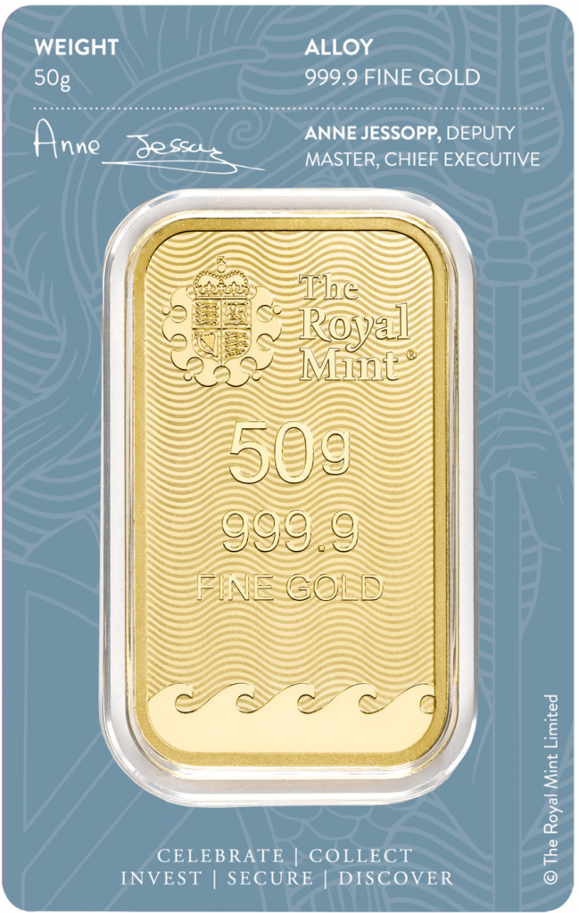 The Royal Mint Britannia zlatý slitek 50 g