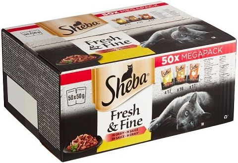 Sheba Fresh & Fine in sauce drůbeží 50 x 50 g