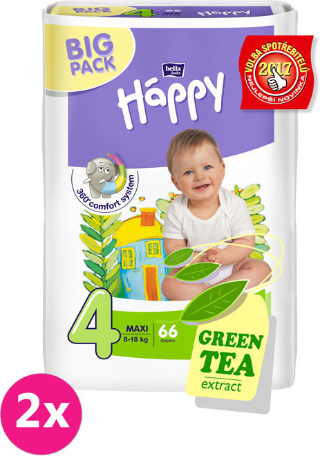 Bella Happy Maxi Big Pack 8-18 kg 2 x 66 ks