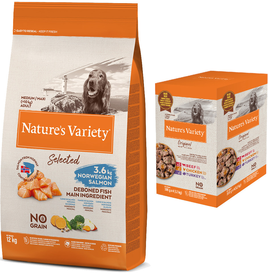 Natures Variety Selected Medium Adult norský losos 12 kg