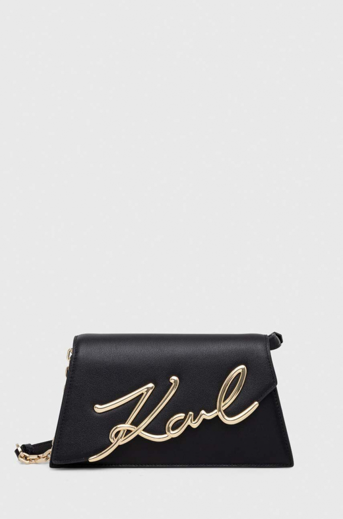 Karl Lagerfeld kožená kabelka černá 240W3005
