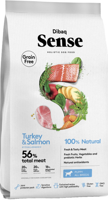 Dibaq Sense Dog Puppy Salmon&Turkey Grain Free 2 x 12 kg