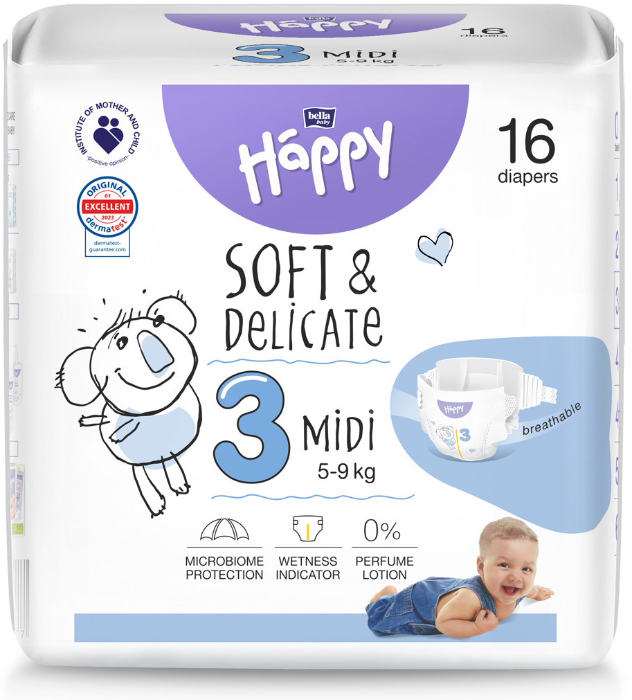 Bella Happy Soft & Delicate 3 - 5-9 kg 16 ks