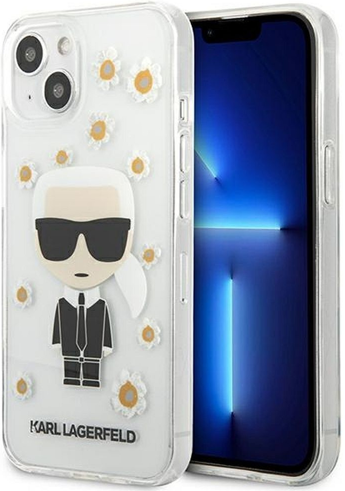 Pouzdro Karl Lagerfeld Ikonik Flower iPhone 13 mini čiré