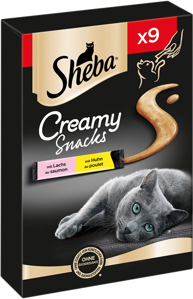 Sheba Creamy Snacks Kuřecí a losos 18 x 12 g