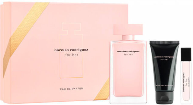 Narciso Rodriguez For Her EDP 100 ml + tělové mléko 50 ml + EDP 10 ml dárková sada