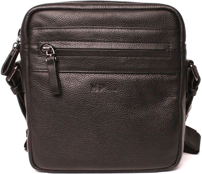 Marta Ponti Luxusní středně velká kožená černá crossbody taška no. C48