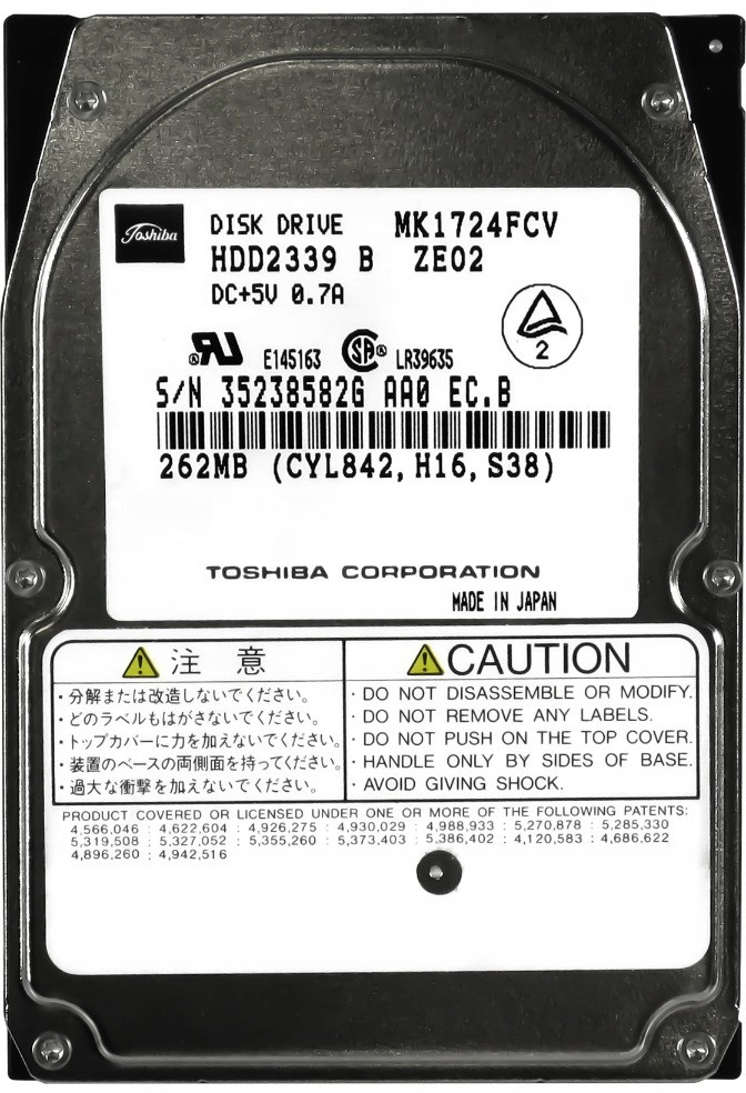 Toshiba 262MB PATA IDE/ATA 2,5\
