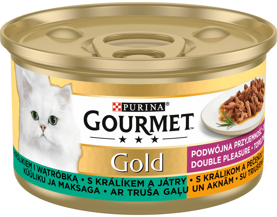 Gourmet Gold grilované a dušené kousky masa s králíkem a játry 12 x 85 g