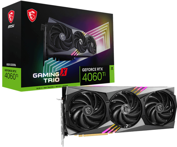 MSI GeForce RTX 4060 Ti GAMING X TRIO 8G