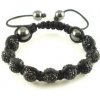 Shamballa náramek s černými korálky SSBSM-02