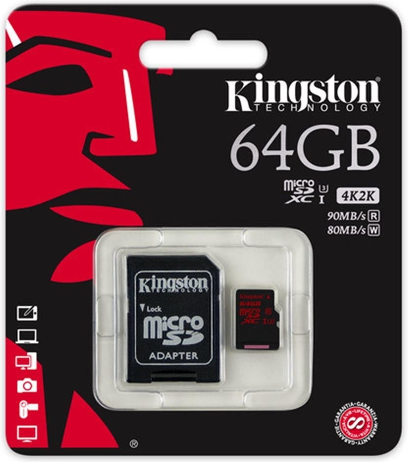 Kingston microSDXC 64 GB UHS-I U3 SDCA3/64GB