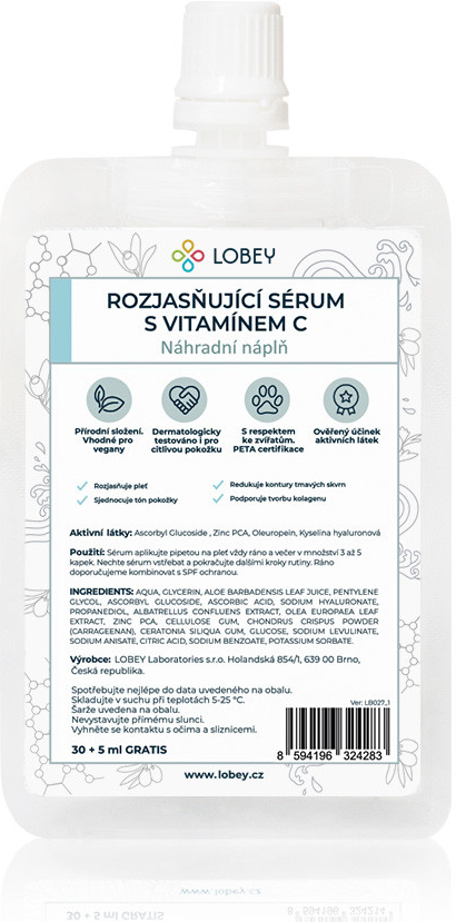 Lobey náhradní náplň rozjasňující sérum s vitamínem C 30 ml + 5 ml