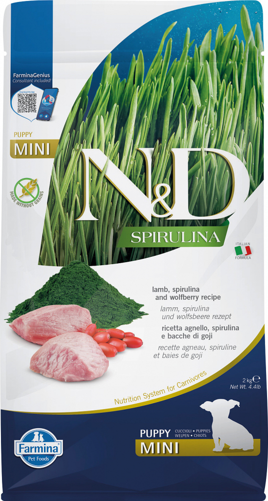 N&D Spirulina Puppy Mini Lamb & Wolfberry 2 kg