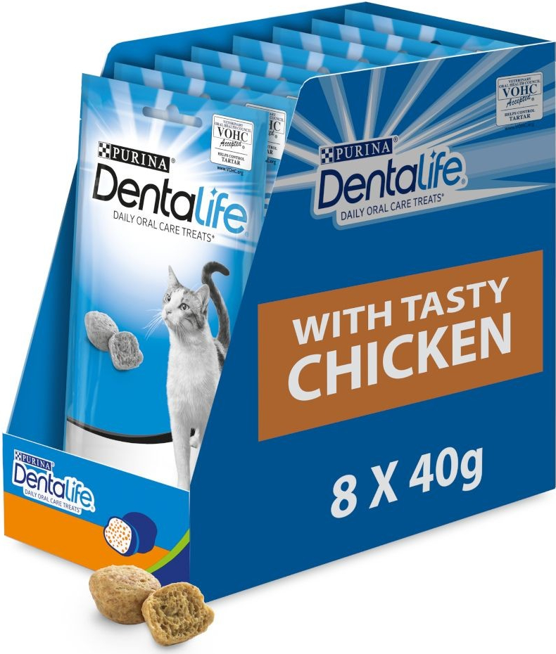 Purina Dentalife snack pečující o zuby s kuřecí příchutí 16 x 40 g